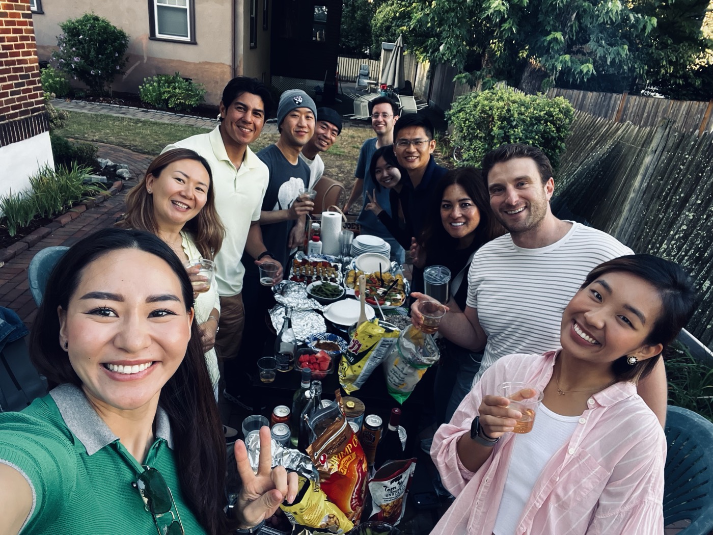 Hosting a monthly backyard dinner with a close group of friends