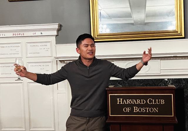 Speaking at the Harvard Club of Boston